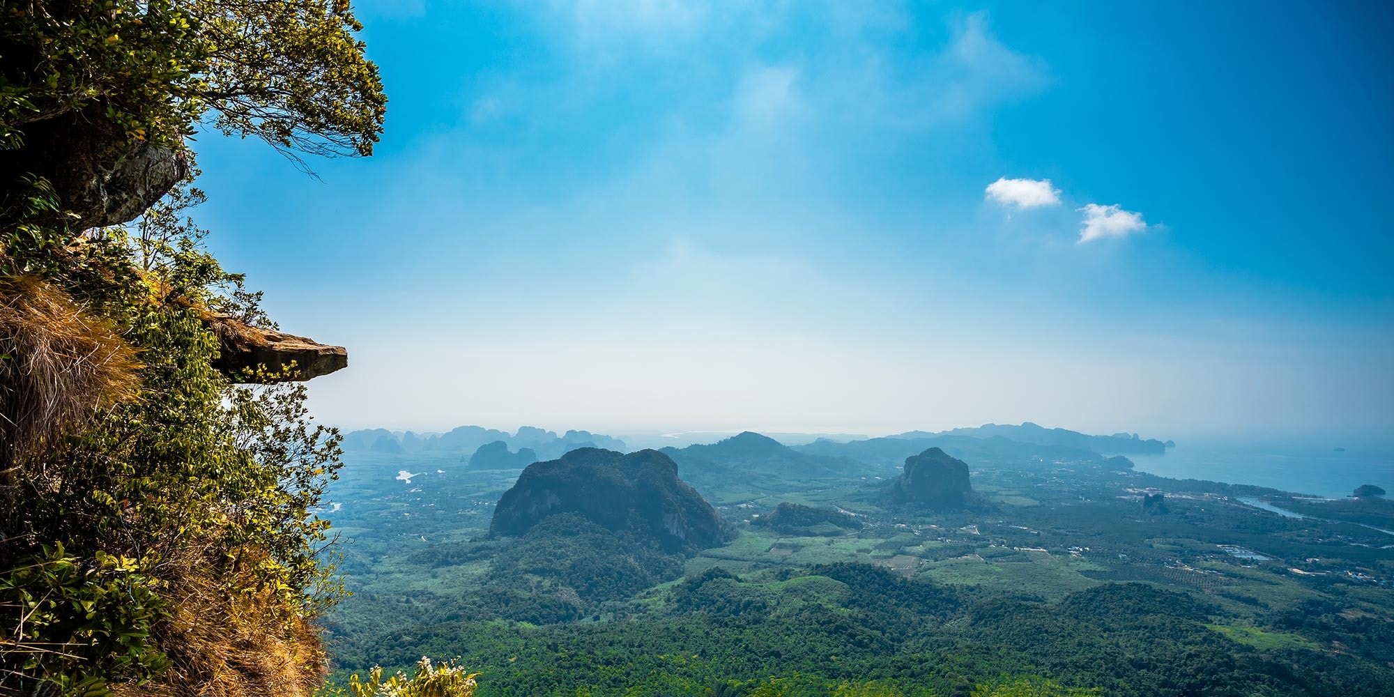 Panoramic view of Krabi's limestone mountains from the Dragon Crest Natural Trail